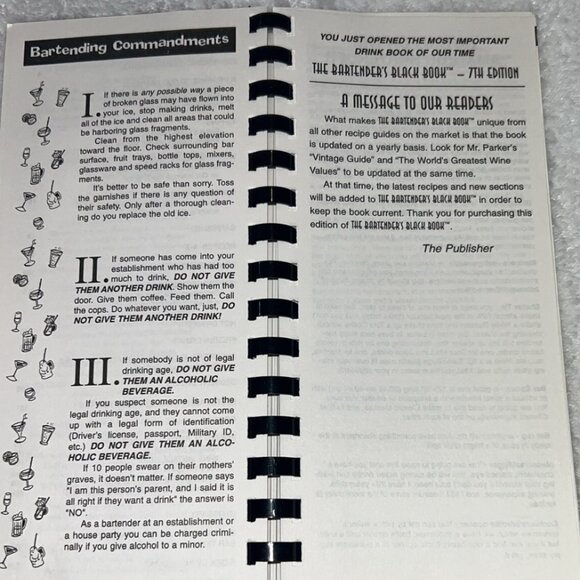 The Bartenders Black Book 7th Edition GREAT CONDITION - Picture 7 of 8